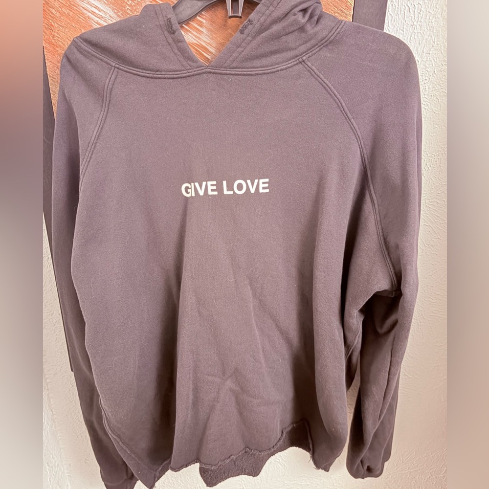 SPIRITUAL GANGSTER “Give Love” Pullover Hoodie in Dark Charcoal